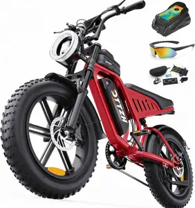 【DTTZH】F6S Electric Bike, Peak Power 2000W, Full Suspension, 40 MPH Top Speed, Range 80-100 Miles, 48V 25Ah Removable Battery, 2-Seater Design, LED Headlights, 20Inch All-Terrain Fat Tires, UL 2849 Certified. Off-Road Bikes. Ebike Electric Bikes