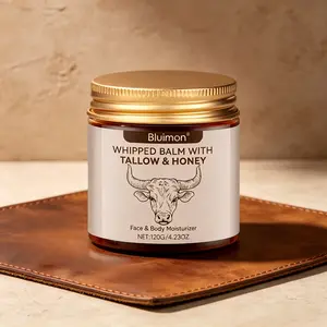 Grass-Fed Whipped Tallow & Honey Balm, 2-in-1 Lip & Body Moisturizer, Deeply Nourishing Hydrating Cream for Dry, Chapped, Sensitive Skin, Natural Skincare for All-Day Softness