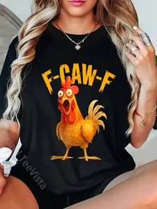 100% Cotton Unisex Funny F-Caw-F Chicken FCAWF Chicken T-Shirt