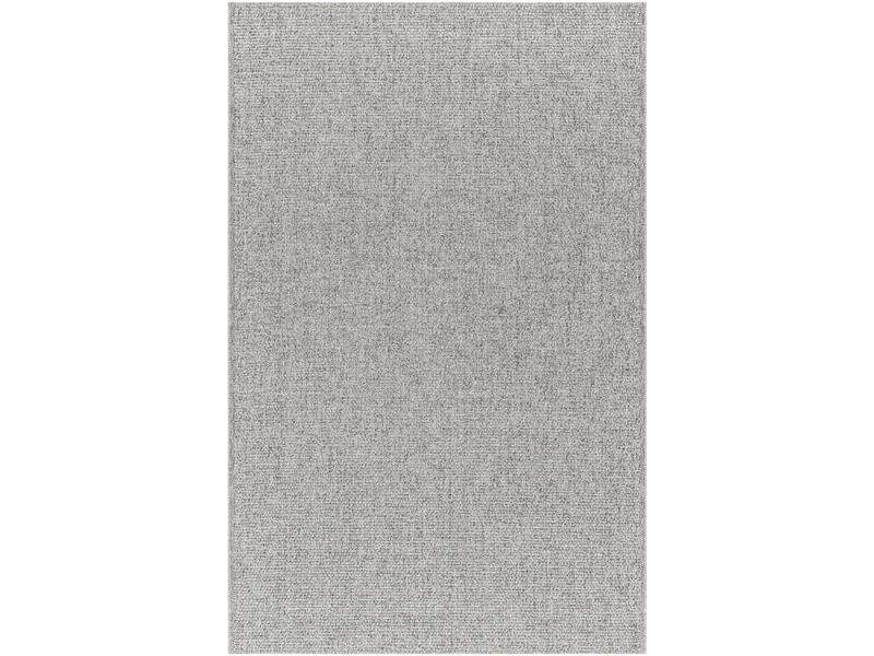 Livabliss BORD2302-31057 Machine-Woven Polypropylene Flatweave Outdoor Rug, 3'10"x5'7" Rectangle, Silver & Grey Synthetic Polymers Area Rug, Indoor-Outdoor Safe Home Decor Patio Piece, Home Decor Rugs