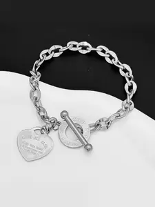 Love stainless steel jewelry with versatile personality and OT buckle, popular titanium steel, suitable for daily wear, vacation and dating occasions, and also a surprising exquisite small gift, Stainless Steel Bracelets