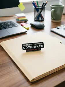 Emotional Support Coworker Do Not Pet Enamel Pin Funny Office Humorous Quote Metal Brooch Fashion Accessory Lapel Backpack Badge Fashion Jewelry Accessories Gift for Friends Clip