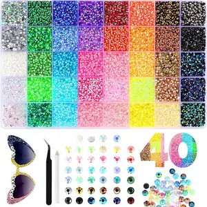 32000Pcs 40 Color Jelly Synthetic Rhinestones for Bedazzling, 3mm Multicolor Resin Flatback Synthetic Gems for Diamond Art, Bedazzler Kit for Crafting Book Shoes Nail Art, jselly resin rhinestones