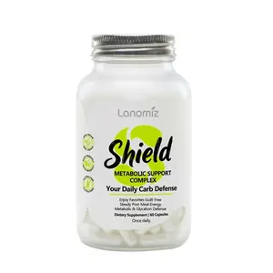 Lanomiz Shield Advanced Carb & Sugar Blocker | Reduces Carb Absorption | Manages Post-Meal Glucose Spikes Natural
