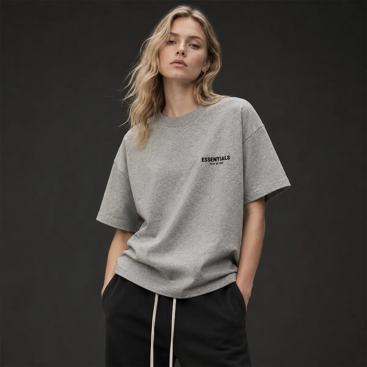 Fear of God Essentials T-shirt Dark Oatmeal OVER SIZE Casual Wear Comfortable Fit Simple Design Versatile Everyday Wear Menswear Tops Crewneck ShortSleeve Tropical