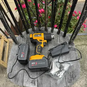 Cordless Heat Gun for Dewalt 20V Battery, 122℉-1022℉ Hot Air Gun with Digital LCD Display, Adjustable Temperature and Air Control with 3 Nozzles for Crafts, Shrinking PVC, Stripping Paint (No Battery) Tool Portable