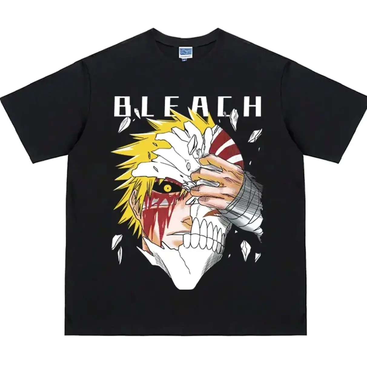 Bleach "Hollowfication Reversed" Vintage Oversized Tee Anime T-shirt 100% Cotton Original Design Men's Top for Fans Menswear Tshirt 0WP