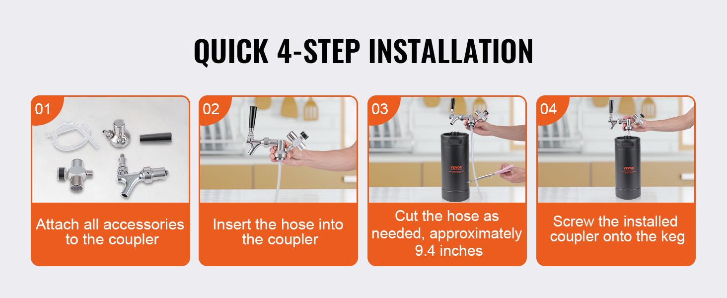 VEVOR Beer Growler Tap System, 170Oz 5L Mini Keg, 304 Stainless Steel Pressurized Beer Growler, Keg Growler with Pressure Display, CO2 Regulator Faucet, Leak-Proof Ring For Draft, Homebrew, Craft Beer VEVOR Beer Growler Tap System, 170Oz 5L Mini Keg, 304 Stainless Steel Pressurized Beer Growler, Keg Growler with Pressure Display, CO2 Regulator Faucet, Leak-Proof Ring For Draft, Homebrew, Craft Beer