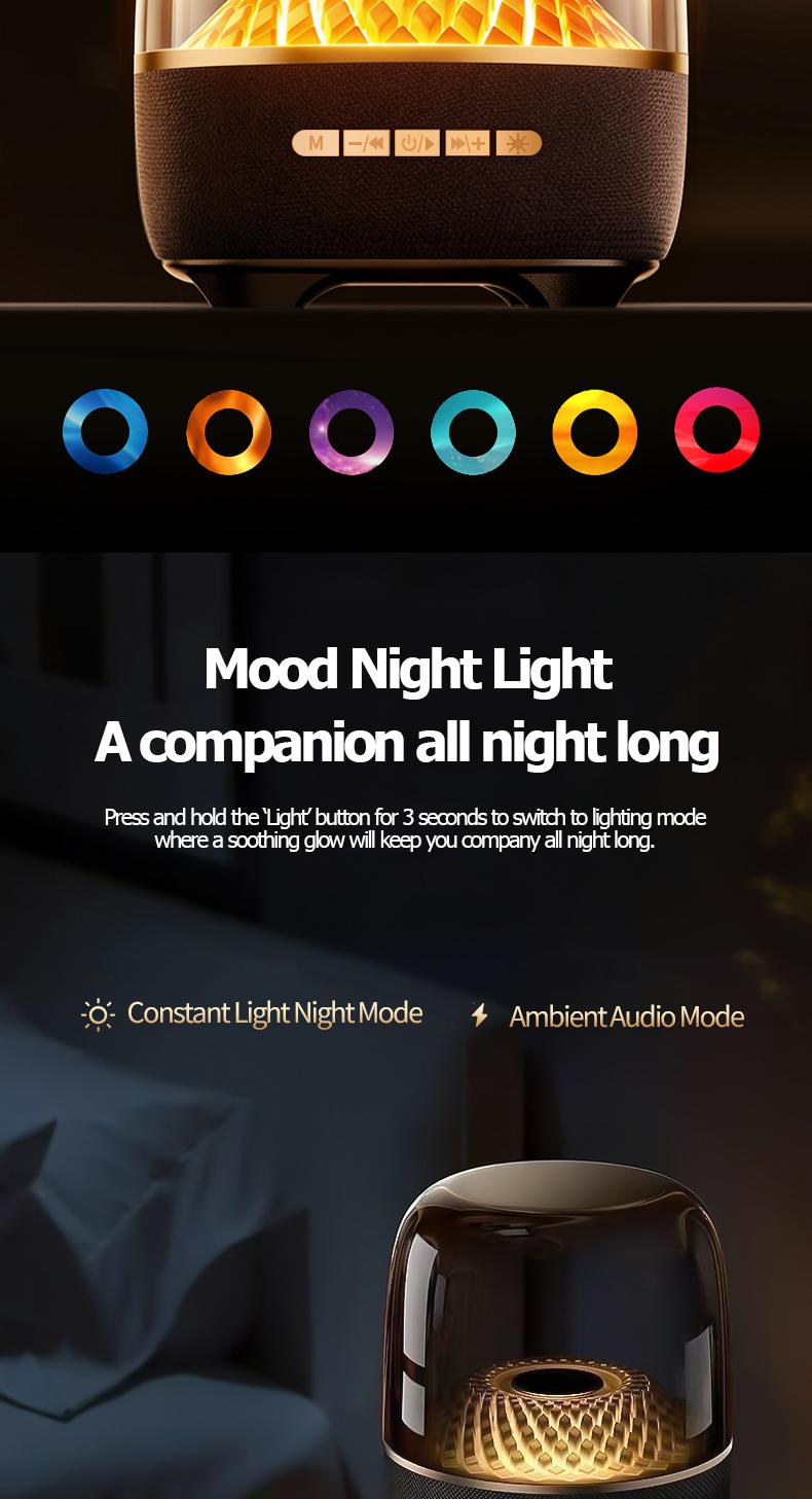 Harman Audio Portable Bluetooth Speaker, Wireless Glaze Bluetooth Audio - Type C Charging, TWS Stereo Sound, 5 RGB Lighting Modes, Long Battery Life, Ideal Festival Gift