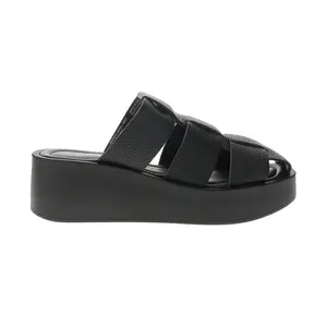 Seychelles Womens High Standard Platform Slide Casual Sandals Casual Mid Heel 2-3" - Black
