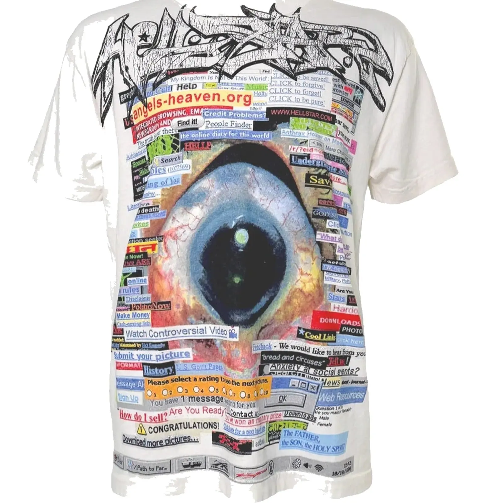 Hellstar Links T-Shirt White, Authentic, Short Sleeve, Crew Neck, Cotton, Streetwear Tee, Casual Everyday Top