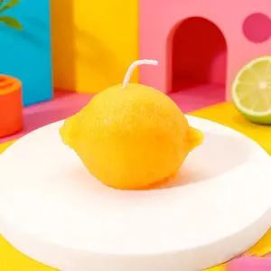Lemon Fruit Shaped Candle, Perfect for Weddings, Parties, Dinners, Outdoor, Living Room, Bedroom, Bathroom, Festivals, Entryway