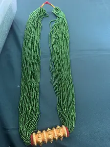 24K Gold Plated Green Maili Tilhari – Traditional Nepali Jewelry