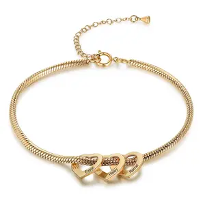 [Engraving(S7)]Personalized Names Heart Charms Women Bracelet Snake Chain Bracelet Customized Jewelry Gift for Mom Daughter