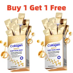 【Buy 1 get 1 free 】20-Pack Collagen Face Mask, Skincare with Collagen Components, Moisturizing and Hydrating, Deep Hydration Tightening, Smooth, Gentle, Non-Irritating Facial Light Beige Formula, Portable Travel Pack