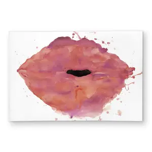 360 stand Decorative Outdoor Rug, 2x3 ft Rectangle Polyester Chenille Rug, Weatherproof Watercolor Lipstick Print Artistic Illustrative Home Decor Carpet