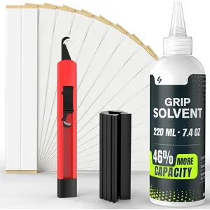 Professional Golf Grip Kits for Regripping- Optional 5oz Solvent, Standard Hook , 15 Grip Tapes and Rubber Vise Clamp