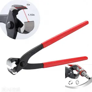 10 Inch Thin Mouth Ball Cage Single Ear No-Loose Clamp Pliers Manual Crimping Tool Oil Tube Water Hose Clip Holder Installation Clamp