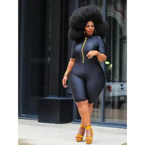 LEILA Slim-fit black onesie