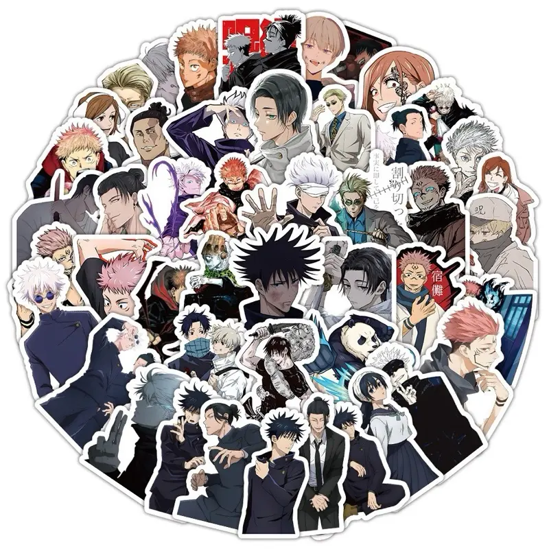AnimeStickers 50 Pcs Jujutsu Kaisen Game Stickers Pack for Laptop & Phone DIY Decorative Protective Casing Shockproof Screen Protector Cases Cover Smartphone，A112