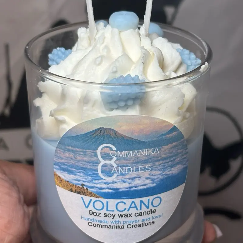 Volcano Soy Wax Candle by Commanka Creations Decor