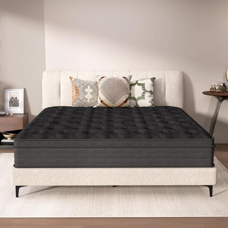 12 Inch Hybrid Memory Foam Mattress - Twin Full Queen King Sizes Featuring Individual Pocket Springs & Compressed In-A-Box Design. Queen mattress