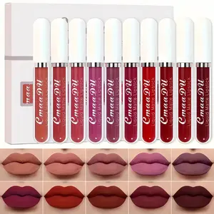 10 Pcs/Set Matte Lipstick & Lip Glaze - Long-Lasting, Waterproof, Nonstick, Easy to Apply, Lip Care for Beginners - Flawless Beauty Makeup Cosmetic