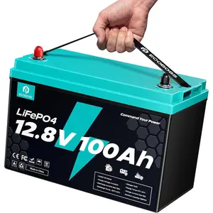 [LiFePO4 Battery]12.8V 100Ah LiFePO4 Battery Group 31, 1280Wh Deep Cycle Lithium Battery, 120A BMS, 15000+ Cycles, Low-Temp Cutoff Protection, Lithium Battery for RV, Marine, Trolling Motor, Solar, Off Grid