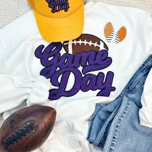 Purple Game Day Football Chenille Patch