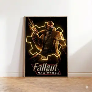 [Unframed]Fallout New Vegas NCR Ranger Gaming Poster Retro Neon Aesthetic Wall Art Decor Premium High-Definition Print on Durable Poster Paper Perfect Gift for Gamers Room Decor Man Cave Vault Dweller