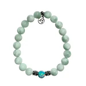 TTT Live Exclusive Green Angelite with Green Opal Gemstone Bracelet