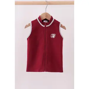 Premium Maroon Georgia bulldog embroidery vest