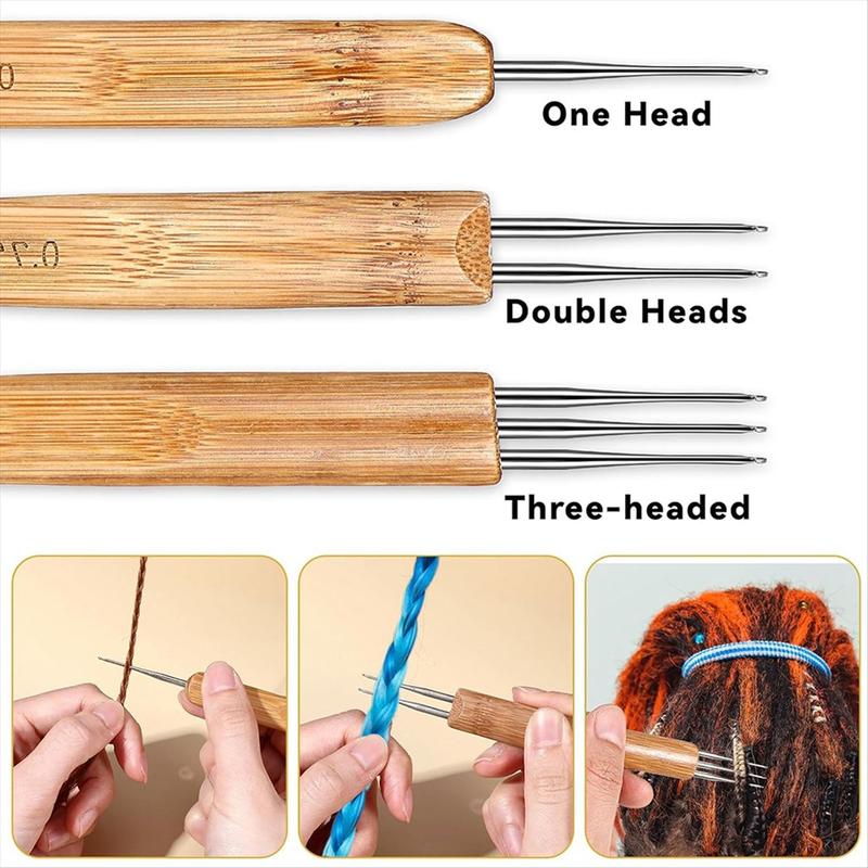 9Pcs Dreadlock Crochet Hook for Hair Loc Needle for Dreads Tool for Braid Craft Dread Locks Crochet Needles for Christmas New Year Home Use