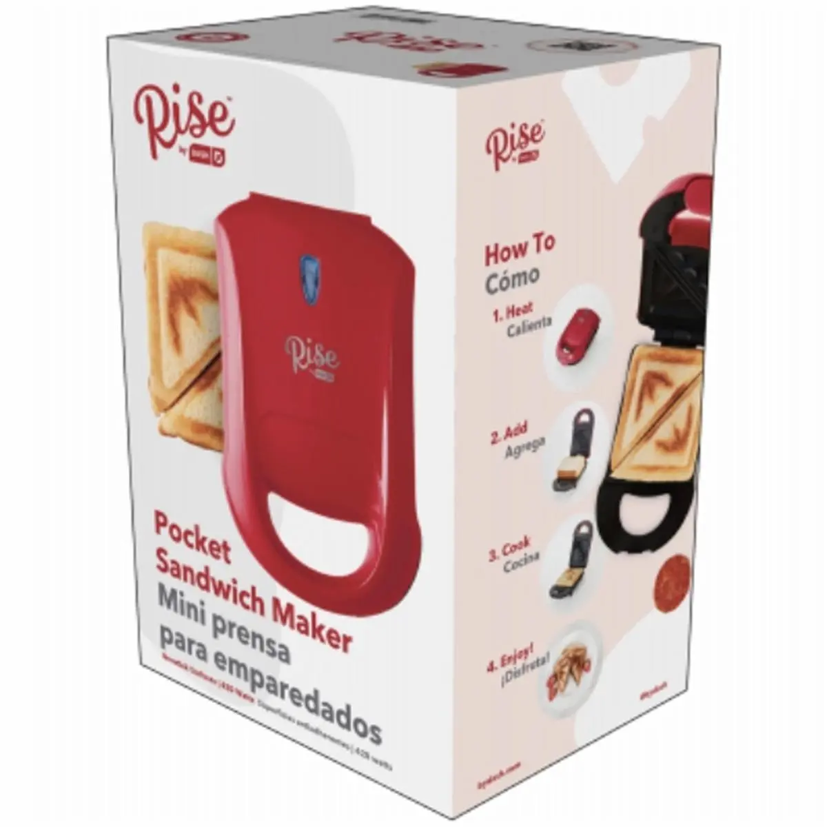 212 MAIN Portable Pocket Sandwich Maker - Compact Electric Kitchen Grill Appliance, Sandwich Toaster, Toastie Machine with Easy Setup, Fast Grilling Functionality