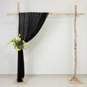Black Sheer Backdrop Drape – 5ft x 14ft Wedding Arch & Ceiling Decor Panel, Wrinkle Free with Soft Shimmer