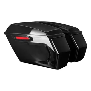 Black Hard Saddlebags With Black Latch Hardware Left Right Side Storage Bags Fit For Harley Touring Road King FLHR 2014-2023