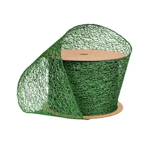 4" Mesh Wired Ribbon | Green | 10 Yard Roll