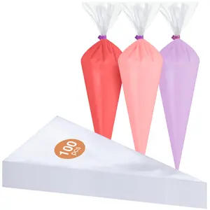 Kootek Piping Bags, Disposable Pastry Bags 16 Inch, 100 Pcs Anti Burst Large Icing Piping Bags for Cookie Frosting Cake Decorating Baking Supplies
