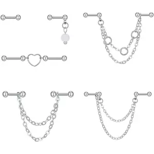 Industrial Piercing Jewelry - Industrial Earrings for Women & Men, 16g & 14g, Surgical Stainless Steel Barbell & Bar Piercing