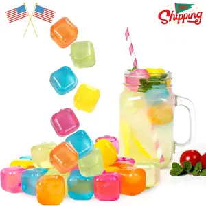 Reusable Plastic Ice Cubes 25 Pack Colorful