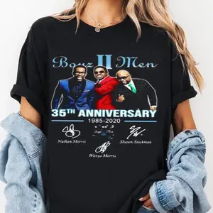 Boyz II Men Band 35th ANNIVERSARY 1985-2020 Signatures T-Shirt