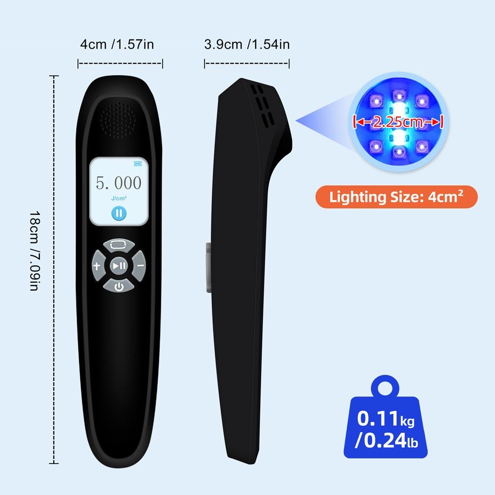 ZJZK 9 Diodes 308nm UVB Excimer Phototherapy Device, 65mW/cm² High Energy Density, Handheld Blue Light Skin Treatment, Targeted Therapy for Vitiligo, Psoriasis, Eczema, Atopic Dermatitis, Portable Home Use for Skin Disorders