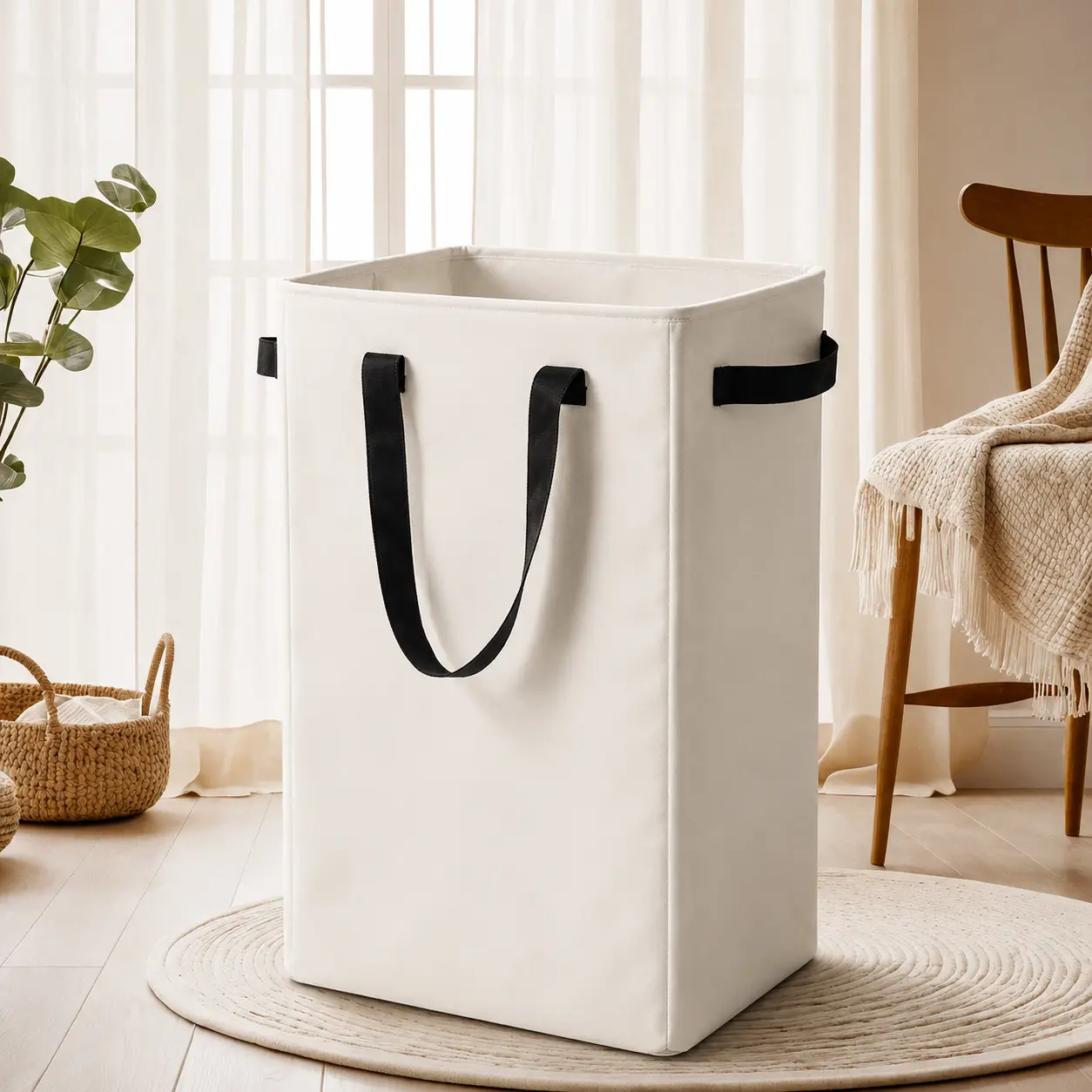 Large Capacity Laundry Hamper 50L/100L, Collapsible Fabric Laundry Basket with Heavy Duty Handles, Foldable Dirty Clothes Storage Organizer for Bedroom, Bathroom, Dorm, Closet, Home Organization, Clothes, Blankets and Toys