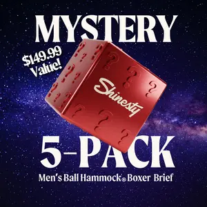 Shinesty Mens Mystery Boxer Brief 5-Pack Bundle - Ball Hammock® Pouch Support, Standard Length 6 Inch Inseam, Silky Soft, Stretchy, Breathable Natural MicroModal Fabric