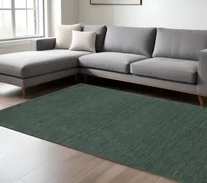 360 stand Handmade Wool Fiber Area Rug - 10x13 ft. Tufted Loop Hand Tufted Teal & Blue Casual Rectangle Rug for Indoor Use, Living Rooms