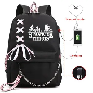 Stranger Things Unisex Kids Black Printed Backpack (One Size),Holiday gifts, birthday gifts