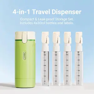 4-In-1 Portable Cosmetic Dispenser, Hair Wash Bottle, Plastic Travel-Friendly Compact Design, Easy to Carry, Essential Travel Item