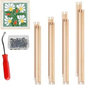 16 Pcs 4 Sets Stretcher Bars 10 Different Size Combinations for Needlework Canvas Embroidery Cross Stitch Frame Set with Thumbtack and Remover Tool(Small Size)