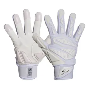 CUTTERS Force 6.0 White Football Lineman Gloves - Elite Performance with C-TACK Grip and Double Wrist Strap for All-Weather Support