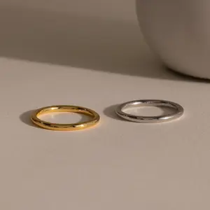 Minimal Stacking Ring by Caitlyn Minimalist - Simple Everyday Ring in Gold & Silver - Dainty Thin Stacking Ring - Minimalist Jewelry - Gift for Her